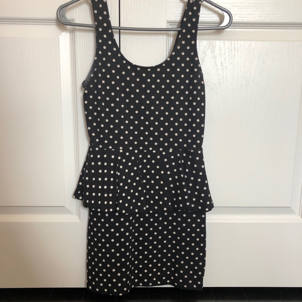 Polka-dot Peplum Dress
